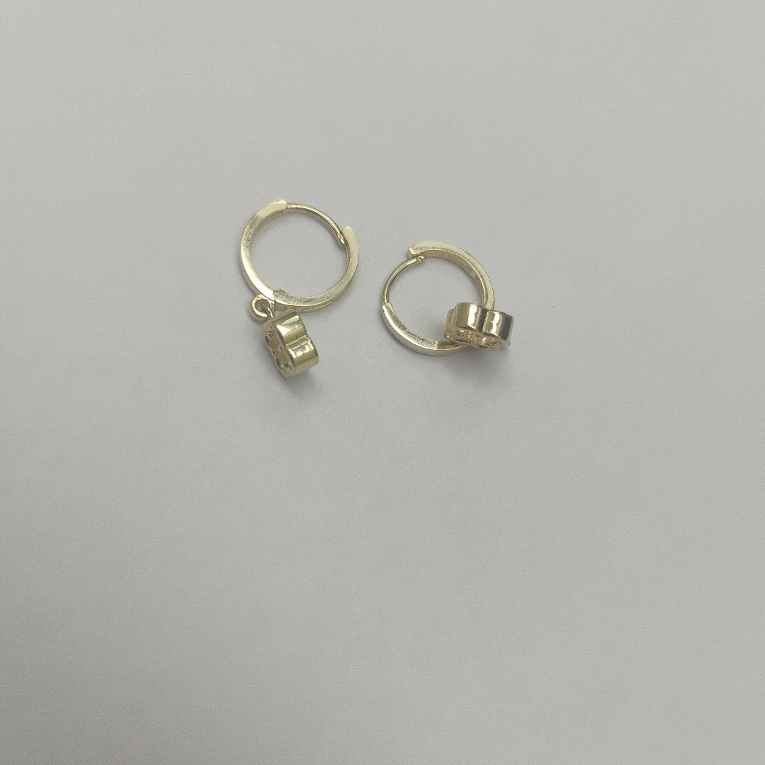 ARETES ARRACADAS CON DIJE 14K 2.4 GR (NUEVO)