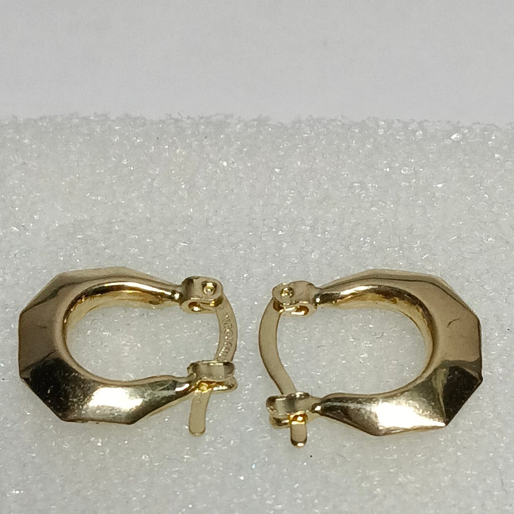 ARETES TEJIDO ARRACADA FACETADA 14K 1.3 GR (NUEVO)