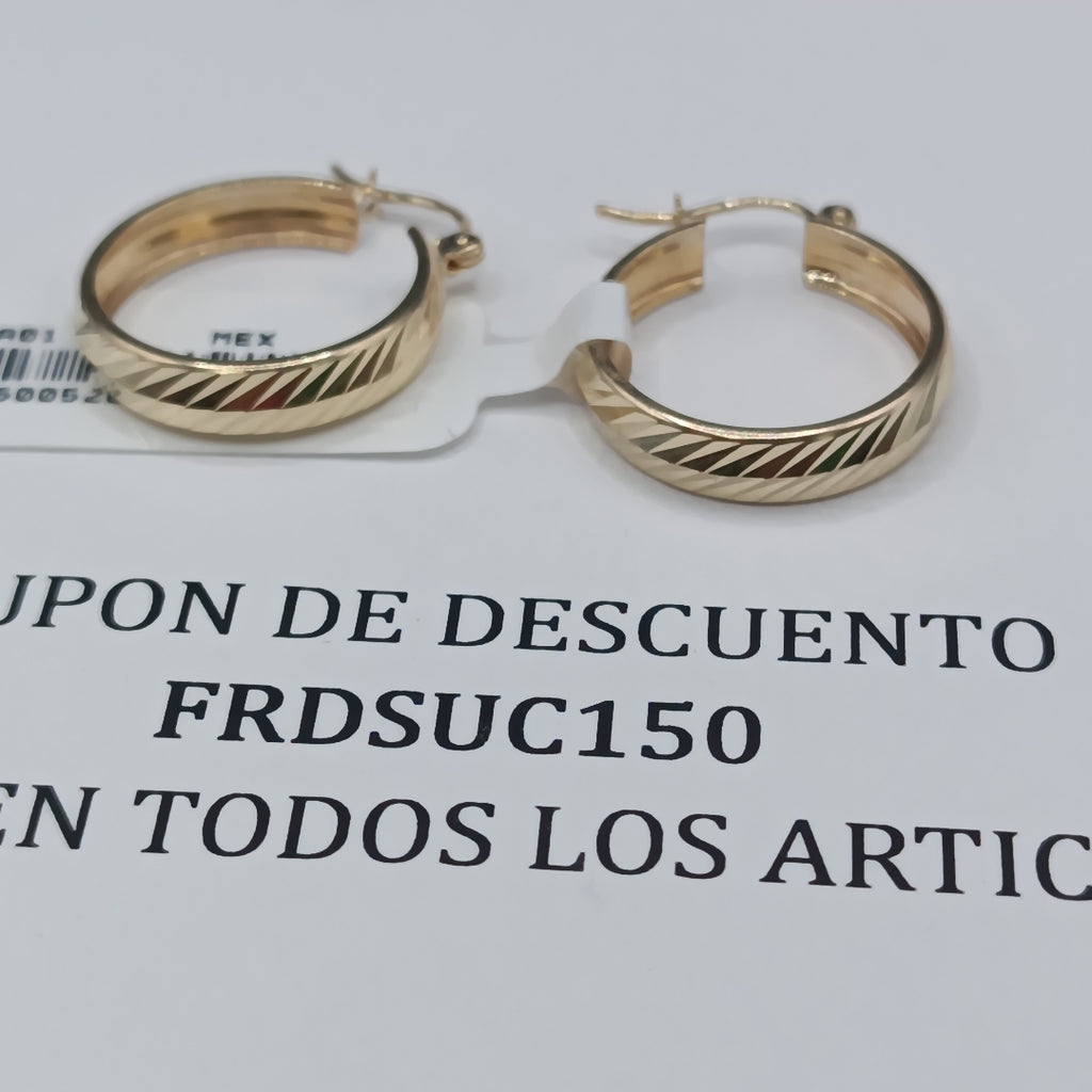 ARETES ARRACADAS LABRADAS 10K 2.4 GR (NUEVO)