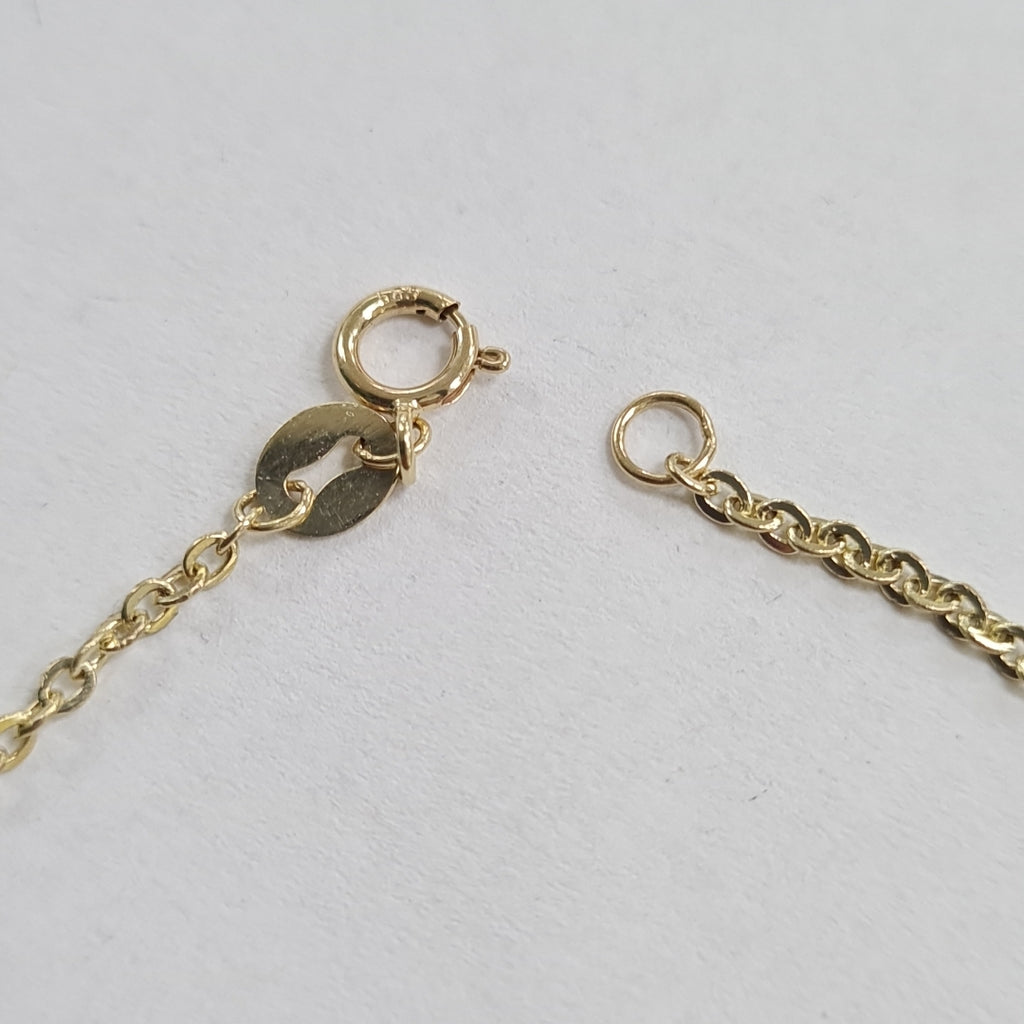 PULSERA TEJIDO ESPECIAL C CORAZONES 14K 18 CM 1.7 GR (NUEVO)