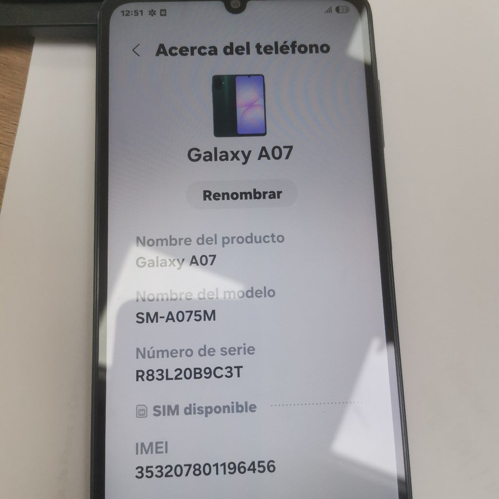 CELULAR SAMSUNG GALAXY A07 SM-A075M (2025) 64 GB 4 GB RAM (SEMINUEVO)