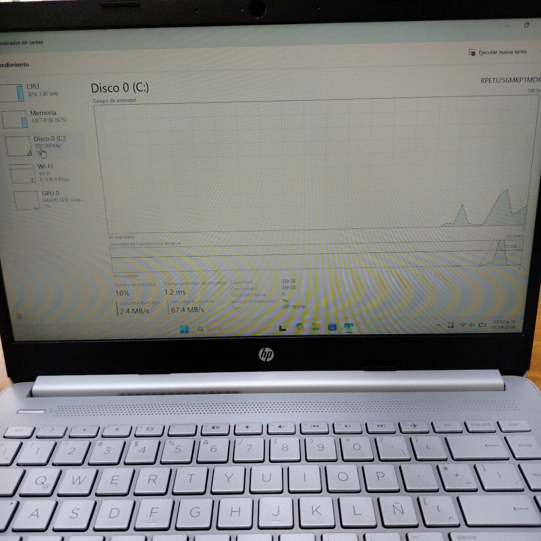LAPTOP HP 14-DQ0530LA(2024) 256 GB SSD 8 GB RAM (SEMINUEVO)