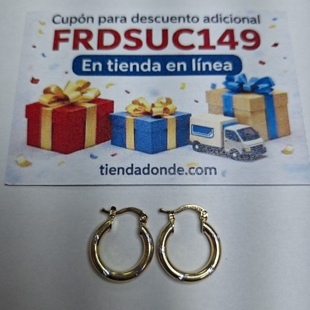 ARETES ARRACADAS COMBINADAS 14K 1.6 GR (NUEVO)