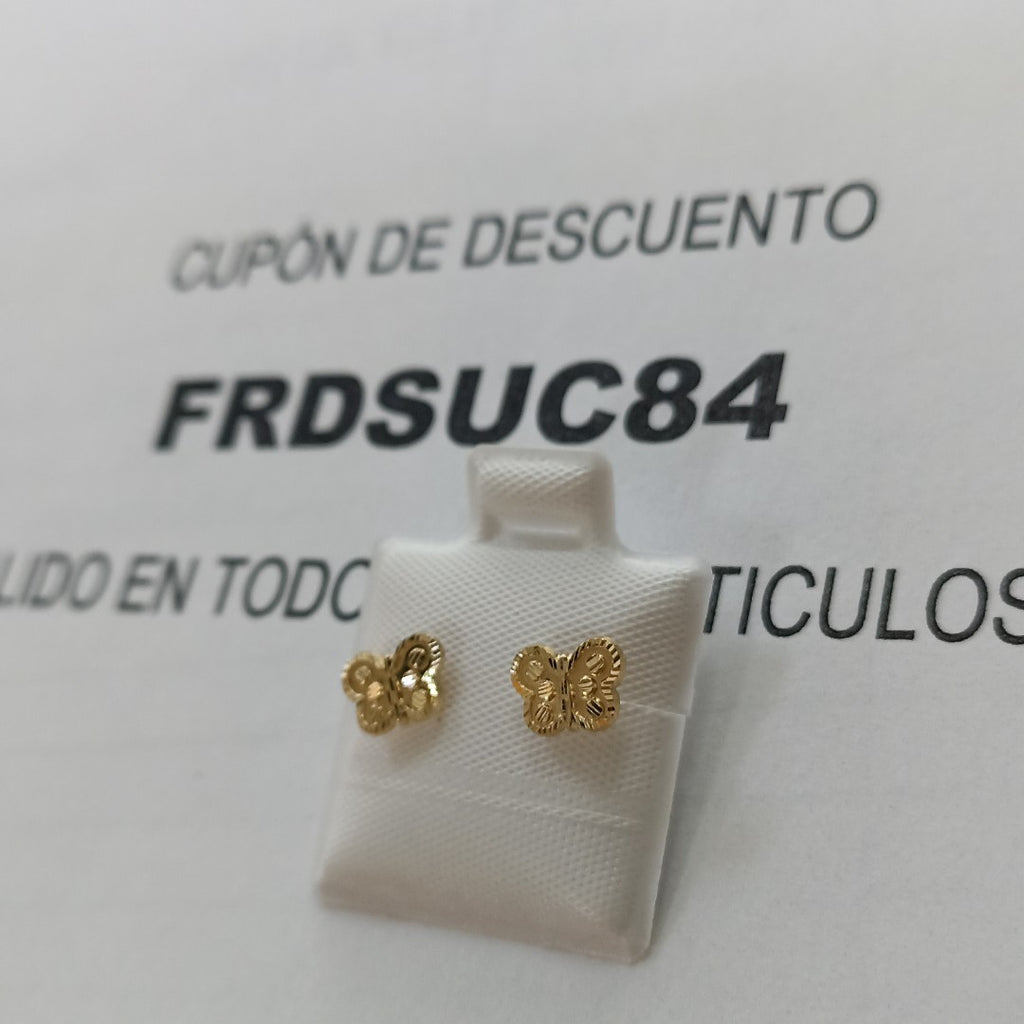 BROQUELES BROQUEL FIG MARIPOSA 14K 0.2668 GR (NUEVO)