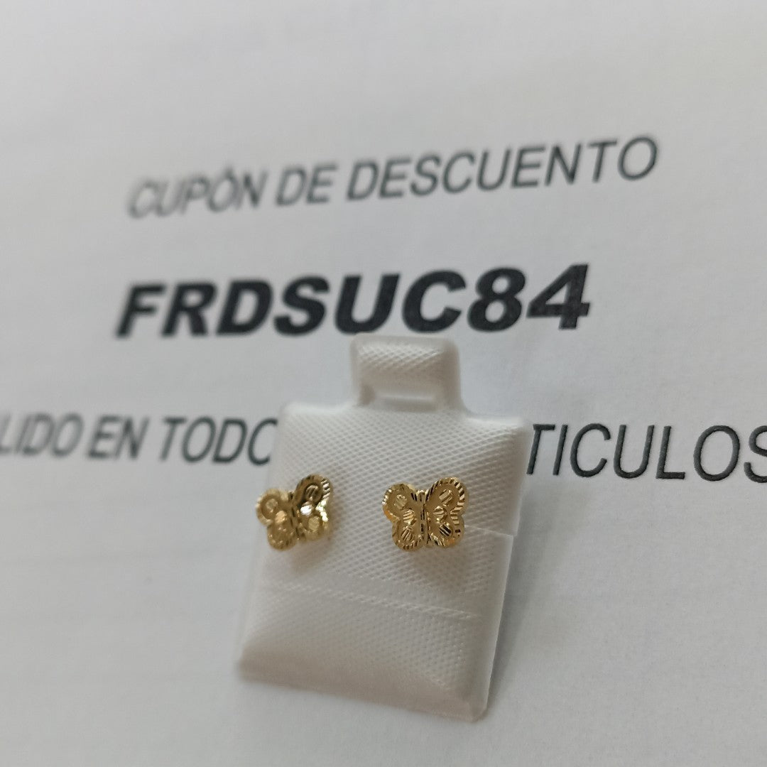 BROQUELES BROQUEL FIG MARIPOSA 14K 0.2668 GR (NUEVO)