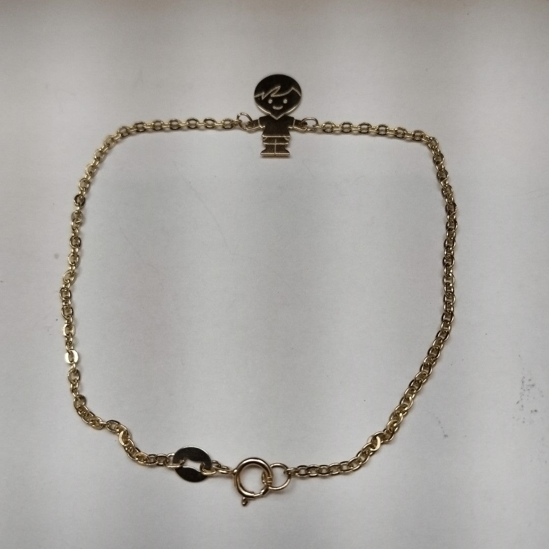 PULSERA TEJIDO ESPECIAL FIG NIÑO 14K 18 CM 1.4 GR (NUEVO)