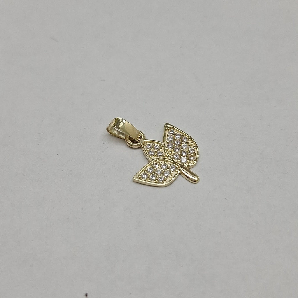 DIJE TEJIDO HOJAS CON CIRCONIAS 14K 0.9 GR (NUEVO)