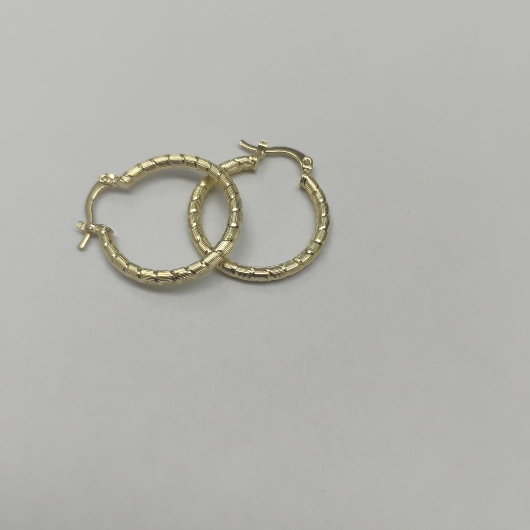 ARETES ARRACADAS LABRADAS 14K 3.3 GR (NUEVO)