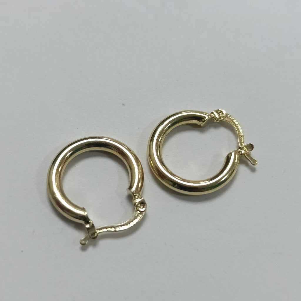 ARETES TEJIDO ARRACADAS LISAS 14K 1.6 GR (NUEVO)