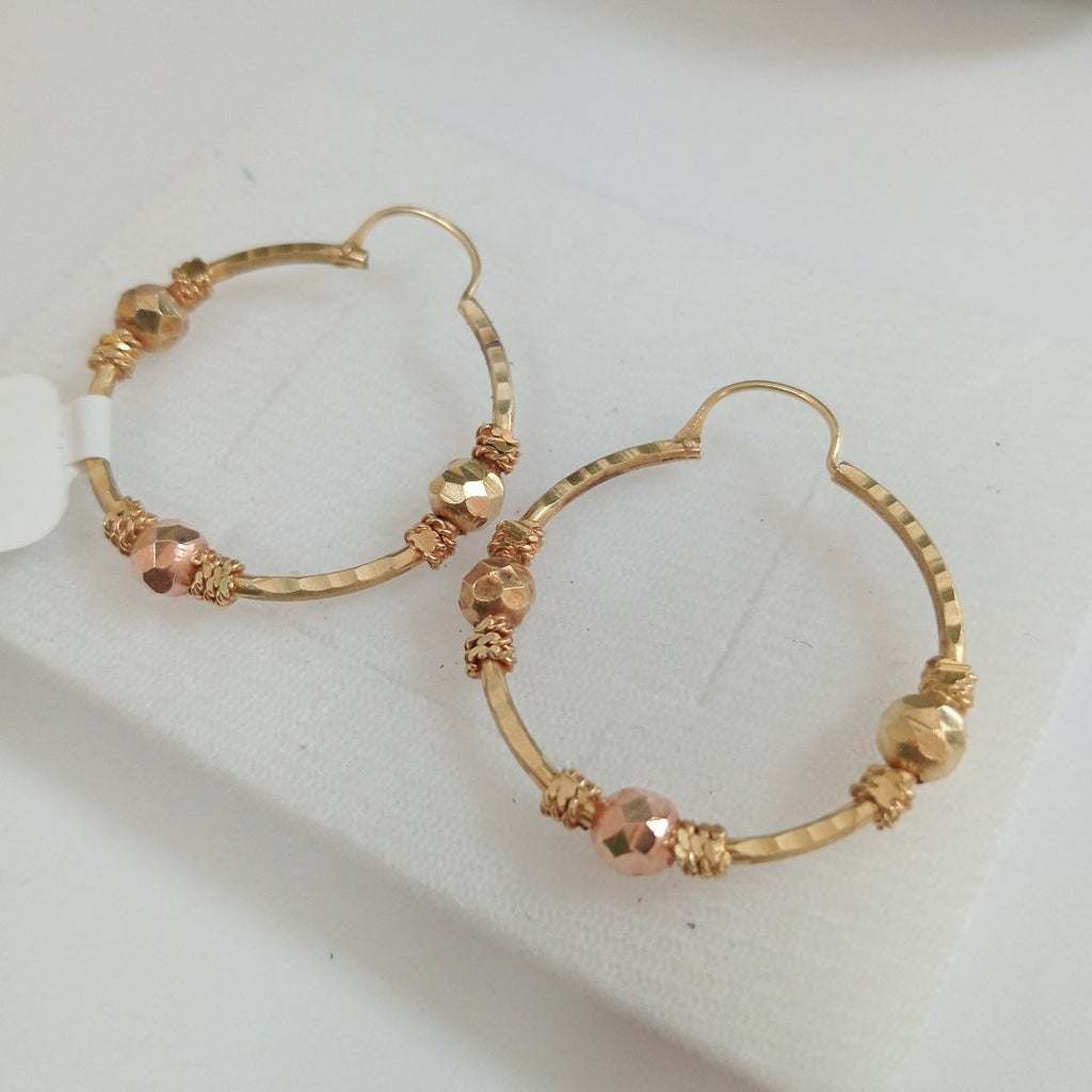 ARRACADAS PAR ORO COMBINADO 14 K 4.7 GRMS (SEMINUEVO)