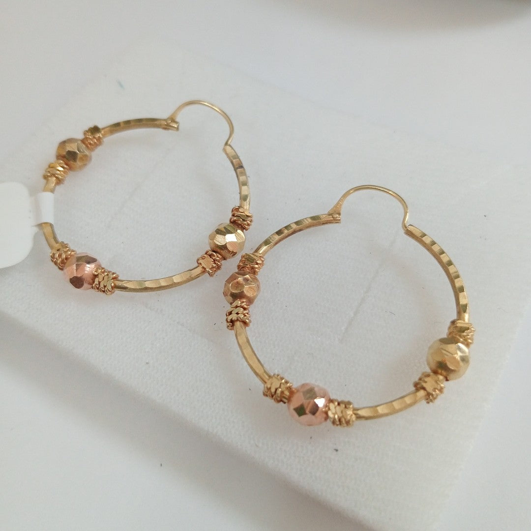 ARRACADAS PAR ORO COMBINADO 14 K 4.7 GRMS (SEMINUEVO)