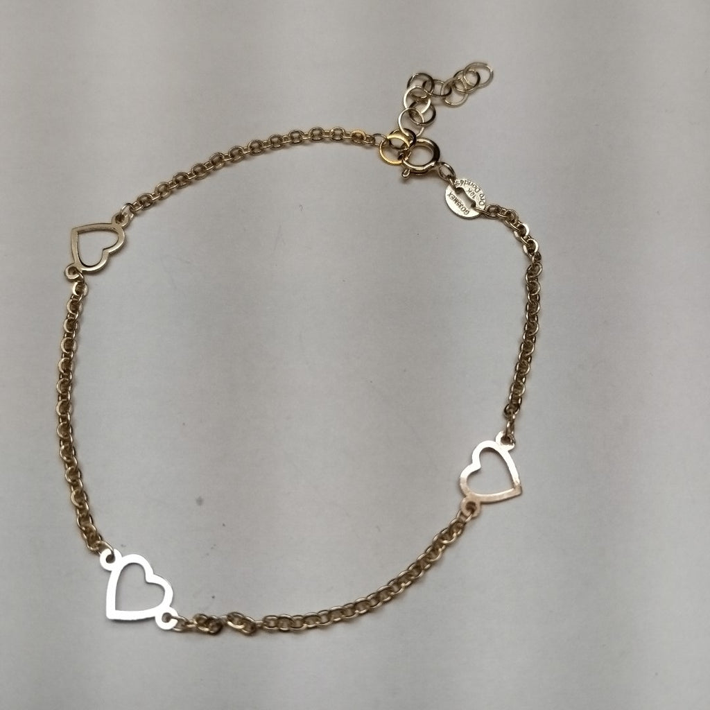 PULSERA ESPECIAL CON CORAZONES 10K 18 CM 1.2 GR (NUEVO)