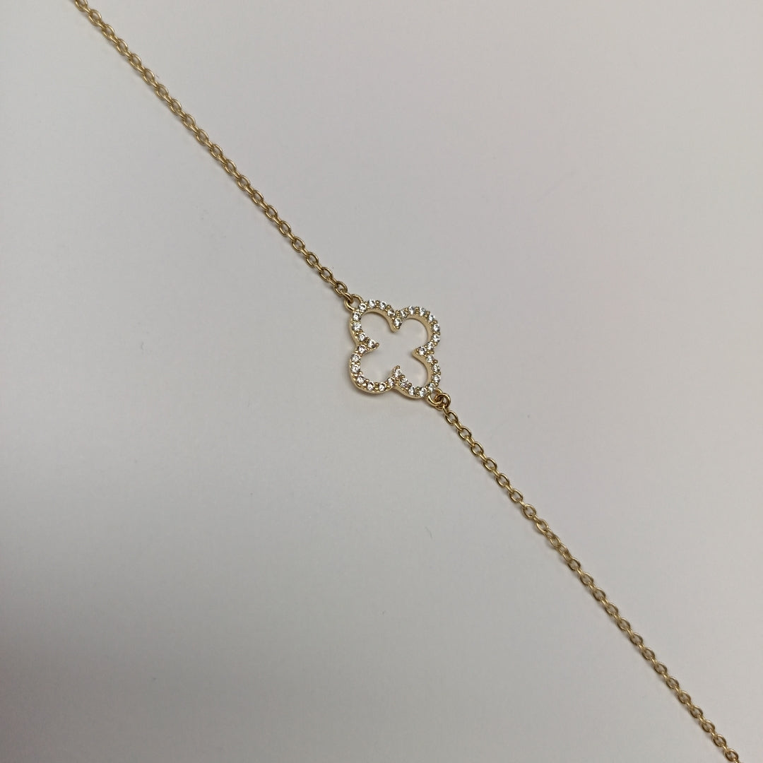 PULSERA TEJIDO ESPECIAL C CIRCONIAS 14K 18 CM 1.8 GR (NUEVO)