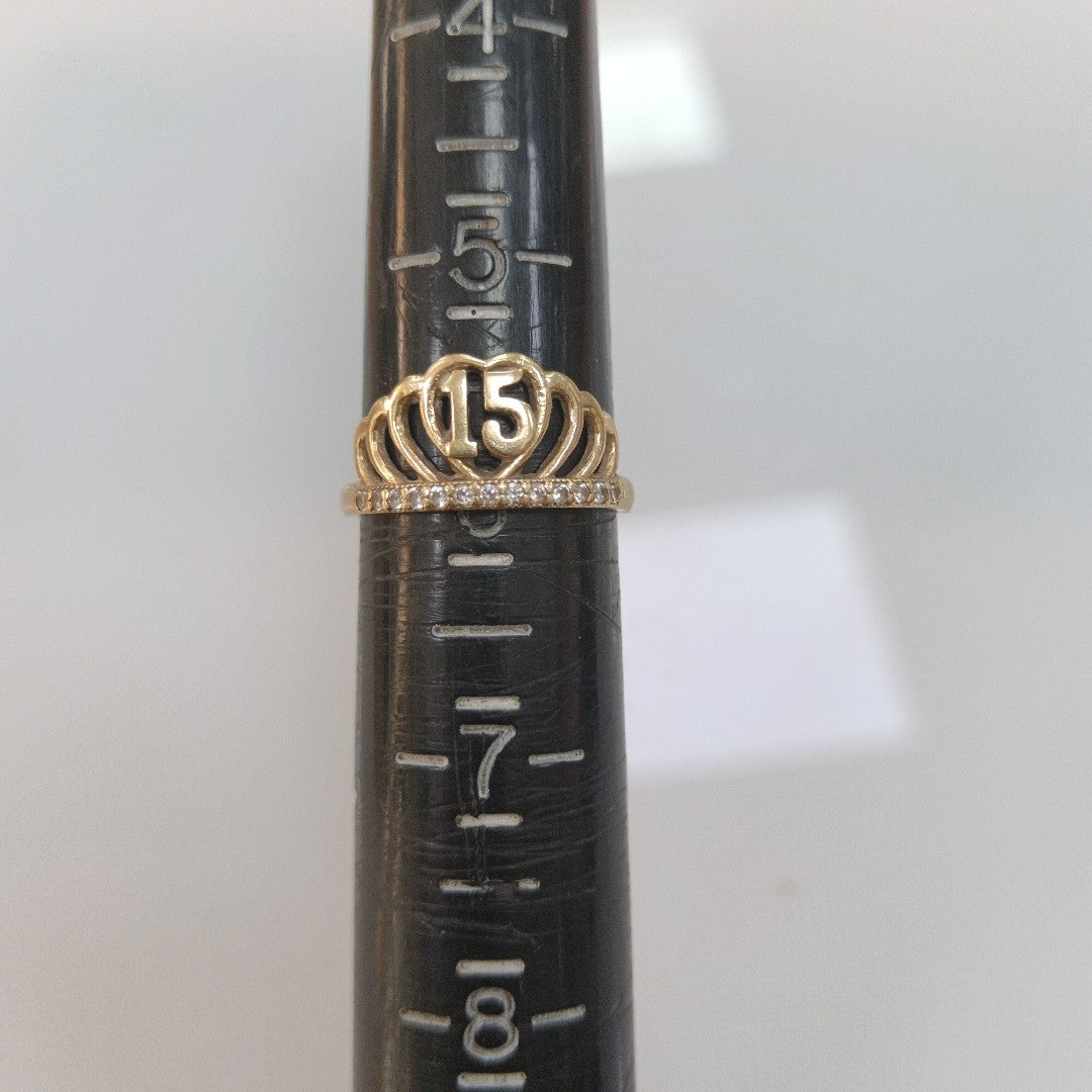ANILLO CONMEMORATIVO ORO 10 K 1,60 GRMS (SEMINUEVO)