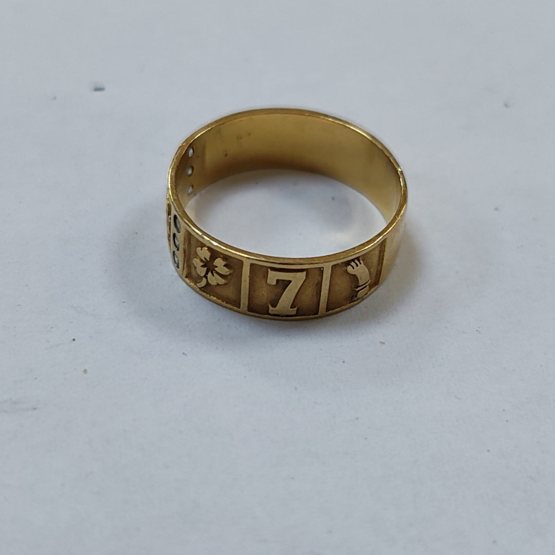 ARGOLLA DE LA SUERTE ORO 14 K 4.4 GRMS (SEMINUEVO)
