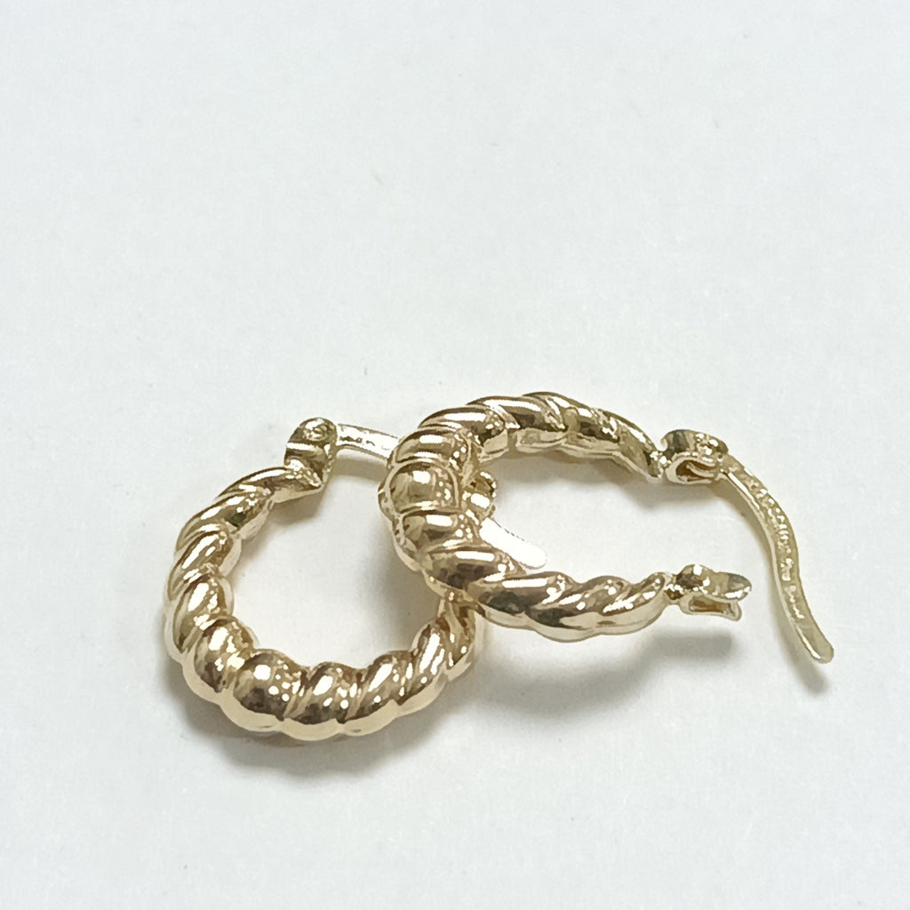 ARETES ARRACADAS TZL HUECAS 14K 1.5 GR (NUEVO)