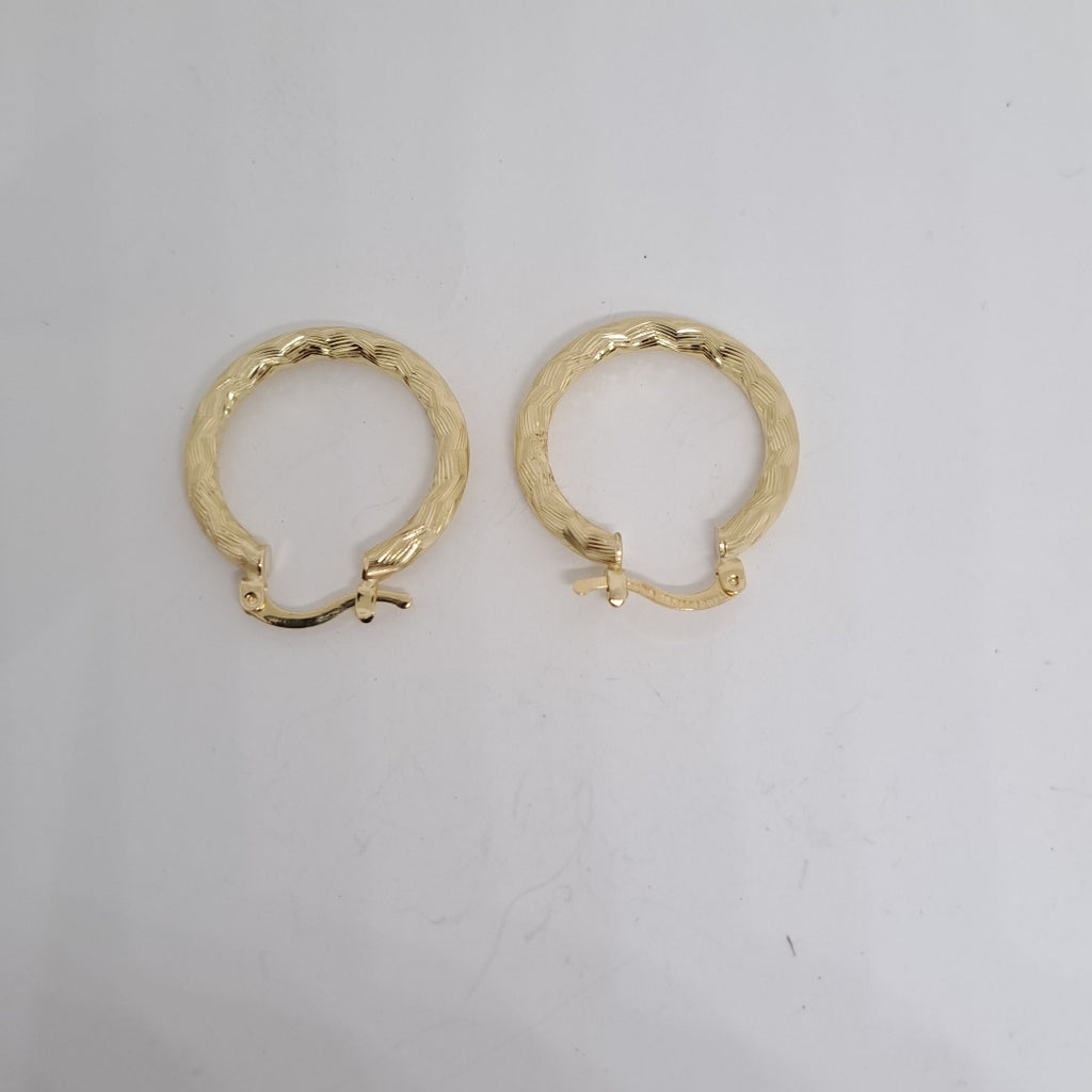 ARETES TEJIDO ARRACADA LABRADA 14K 2.7 GR (NUEVO)