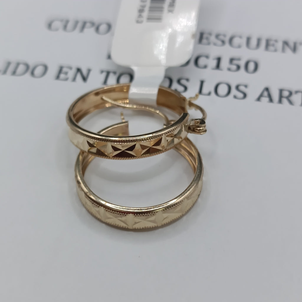 ARETES ARRACADAS LABRADAS 10K 2.3 GR (NUEVO)