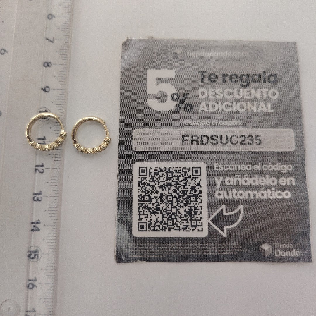 ARETES ARRACADA C CIRCONIAS 14K 2 GR (NUEVO)