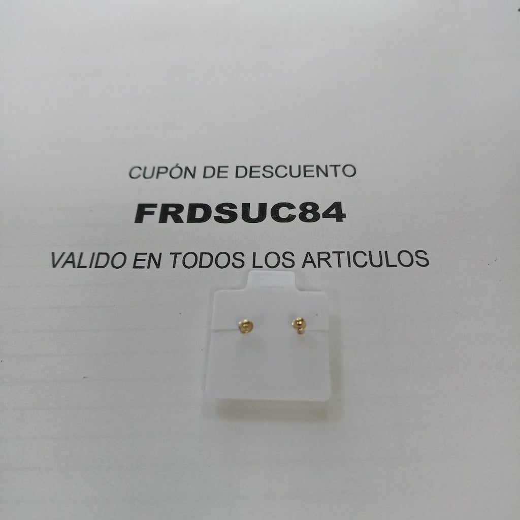 BROQUELES BROQUEL FIG TAPON REDONDO 14K 0.1408 GR (NUEVO)