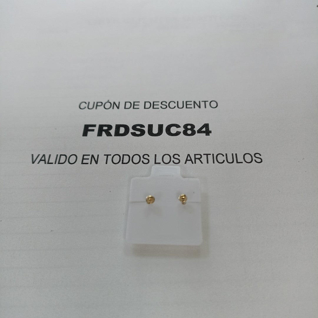 BROQUELES BROQUEL FIG TAPON REDONDO 14K 0.1408 GR (NUEVO)