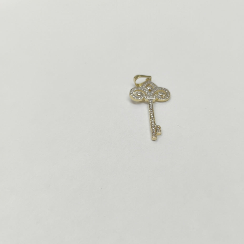 DIJE LLAVE C CIRCONIAS 14K 1.6 GR (NUEVO)