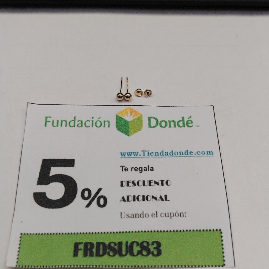BROQUELES BROQUEL FIG ESFERA 14K 0.1308 GR (NUEVO)