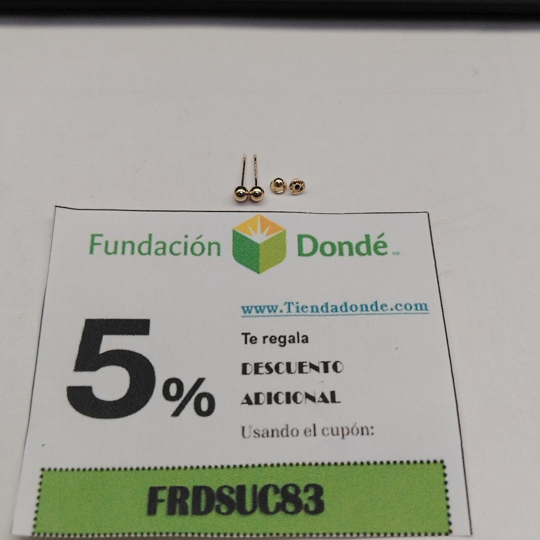 BROQUELES BROQUEL FIG ESFERA 14K 0.1308 GR (NUEVO)