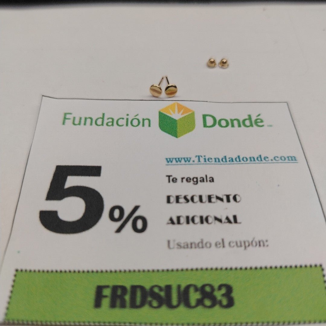 BROQUELES BROQUEL FIG TAPON REDONDO 14K 0.1408 GR (NUEVO)
