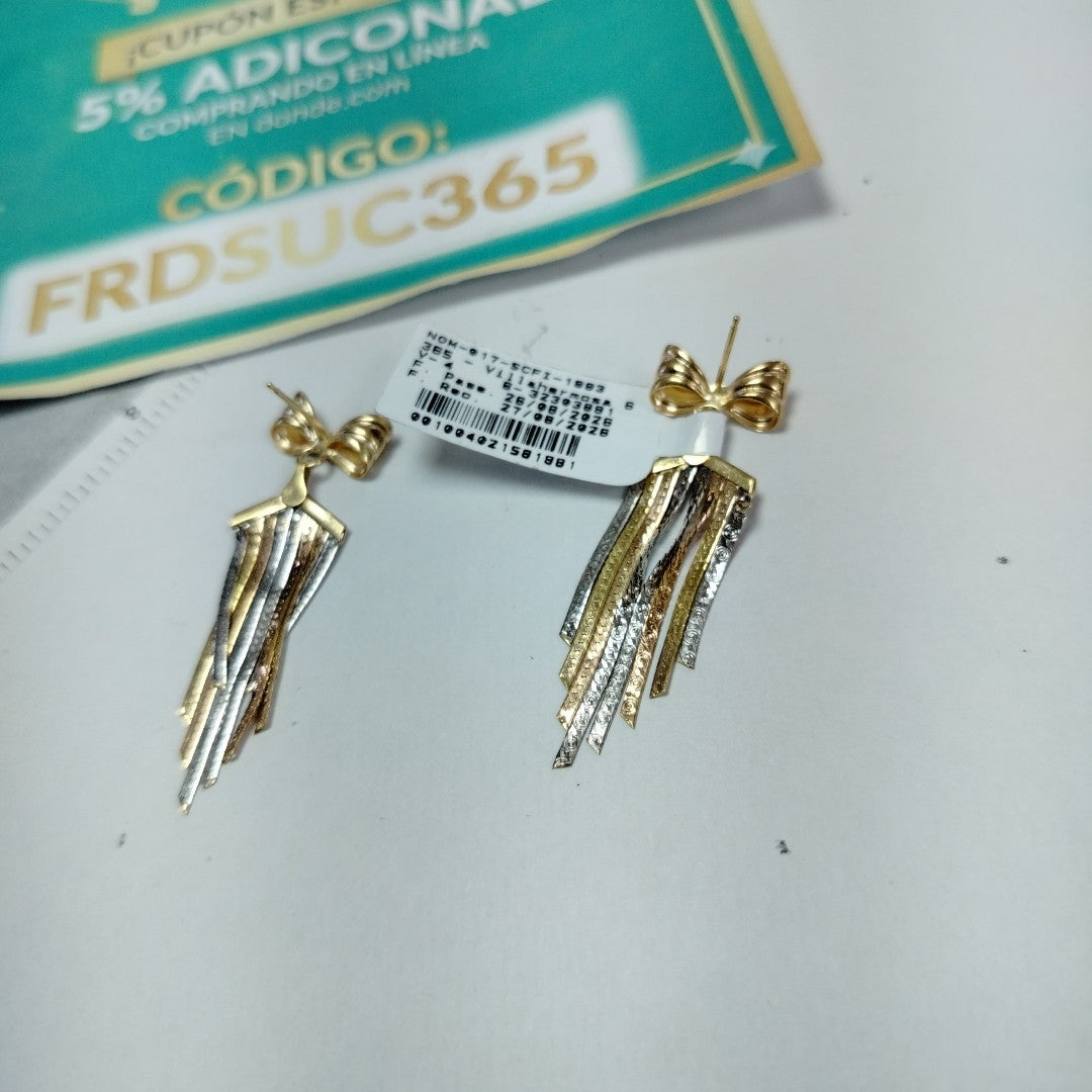 BROQUELES PAR ORO,ORO COMBINADO 14 K 3,70 GRMS (SEMINUEVO)