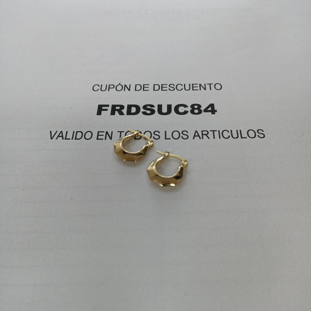 ARETES TEJIDO ARRACADA FACETADA 14K 1.3 GR (NUEVO)