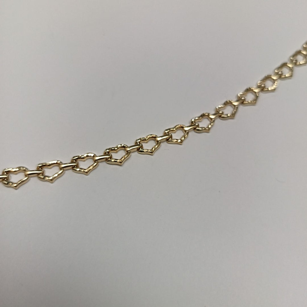 PULSERA ESPECIAL CON CORAZONES 14K 18 CM 4.1 GR (NUEVO)