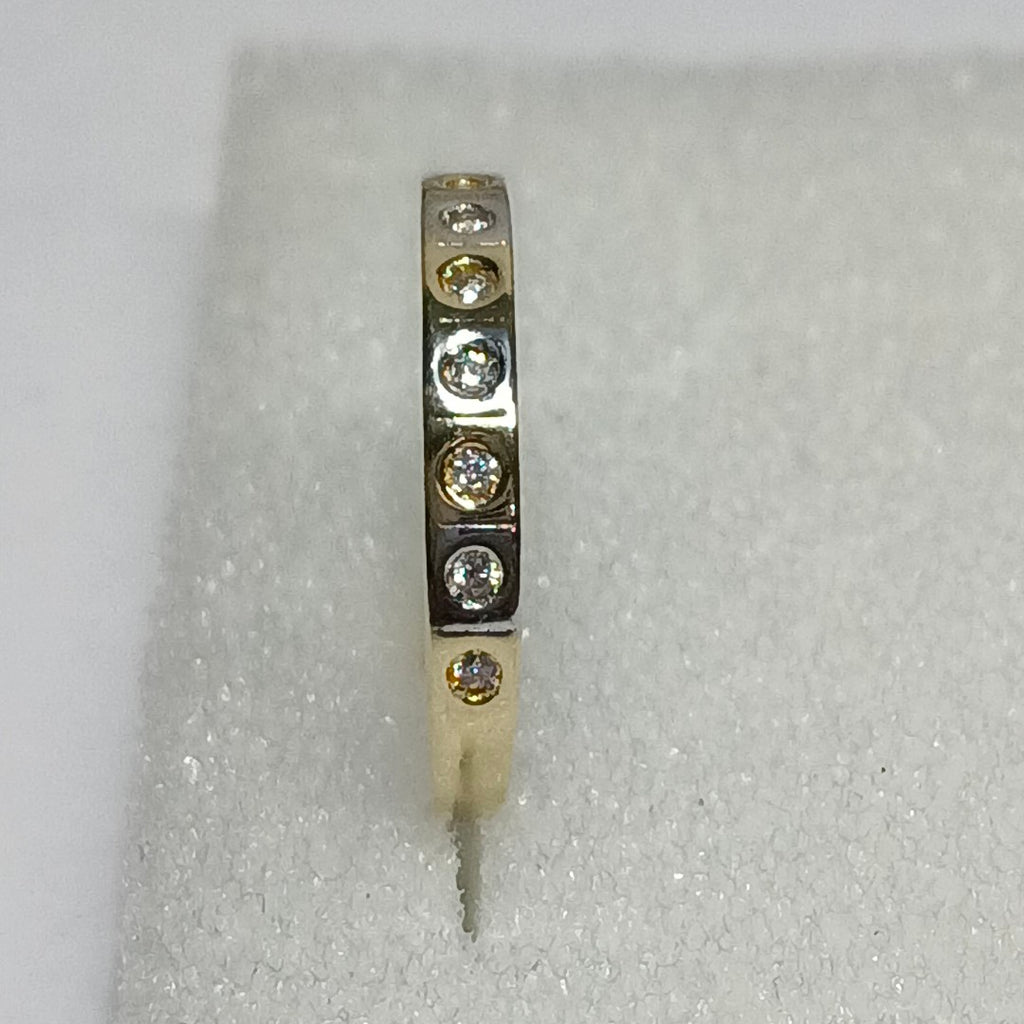 ANILLO ANILLITO C CIRCONIAS COMBINADO 14K 7 TALLA 1.9 GR (NUEVO)