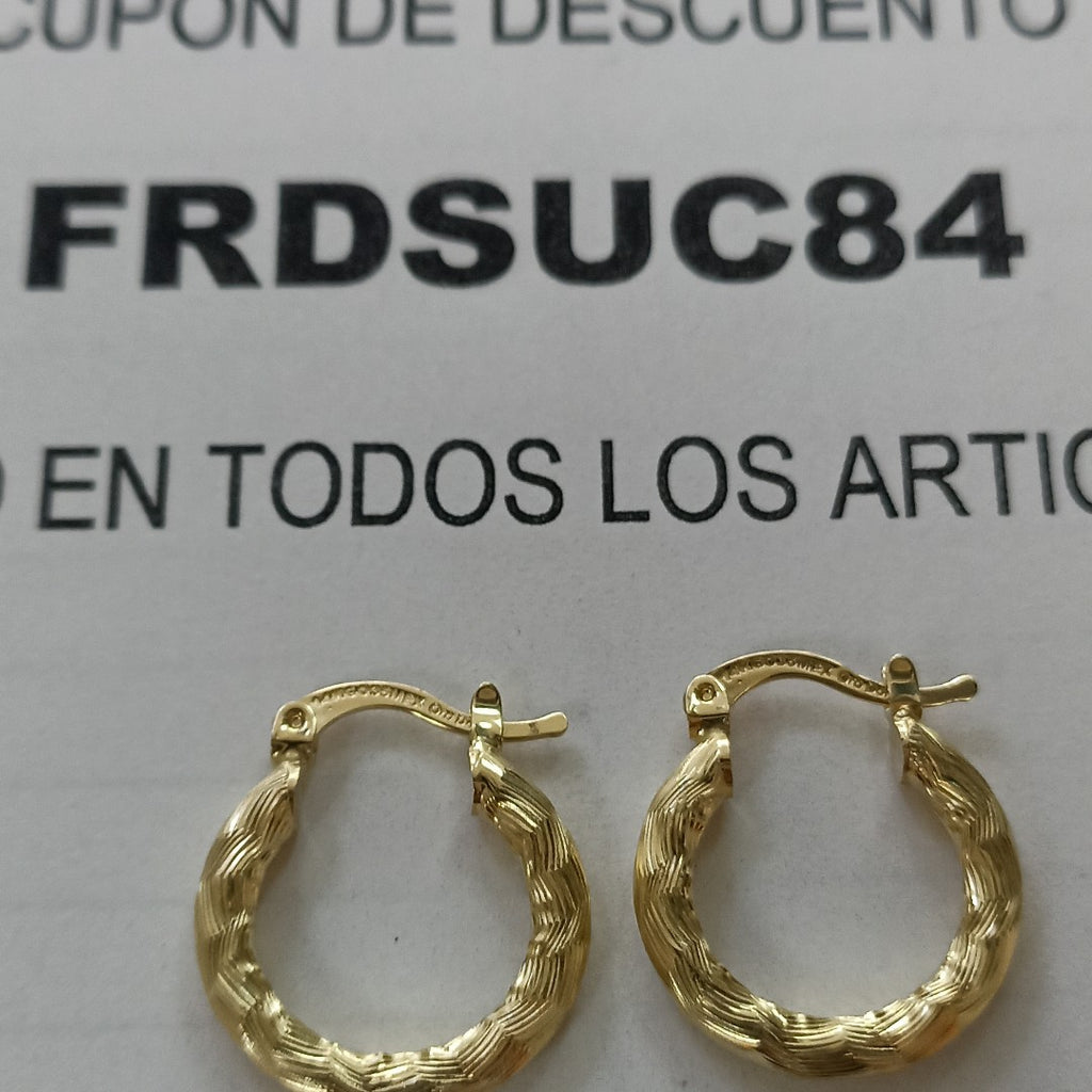 ARETES TEJIDO ARRACADAS ASTRIADAS 14K 2 GR (NUEVO)
