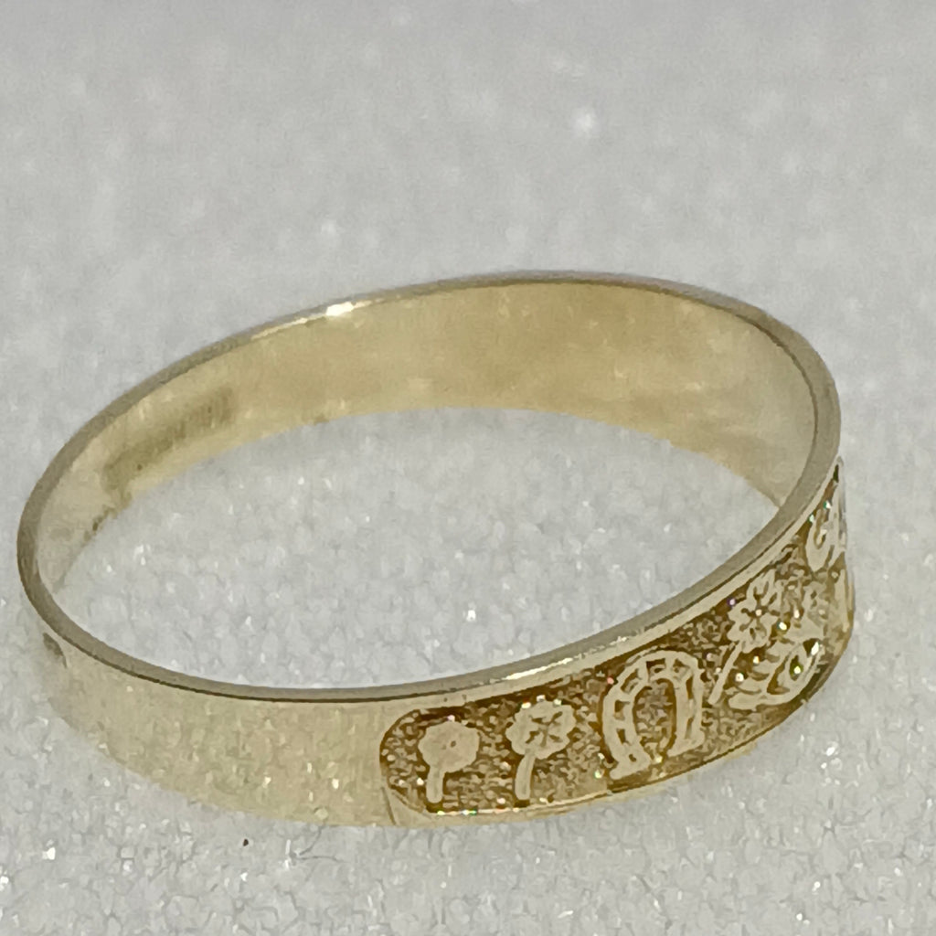 ANILLOS ARGOLLA DE LA SUERTE 10K TALLA 7 1.1 GR (NUEVO)