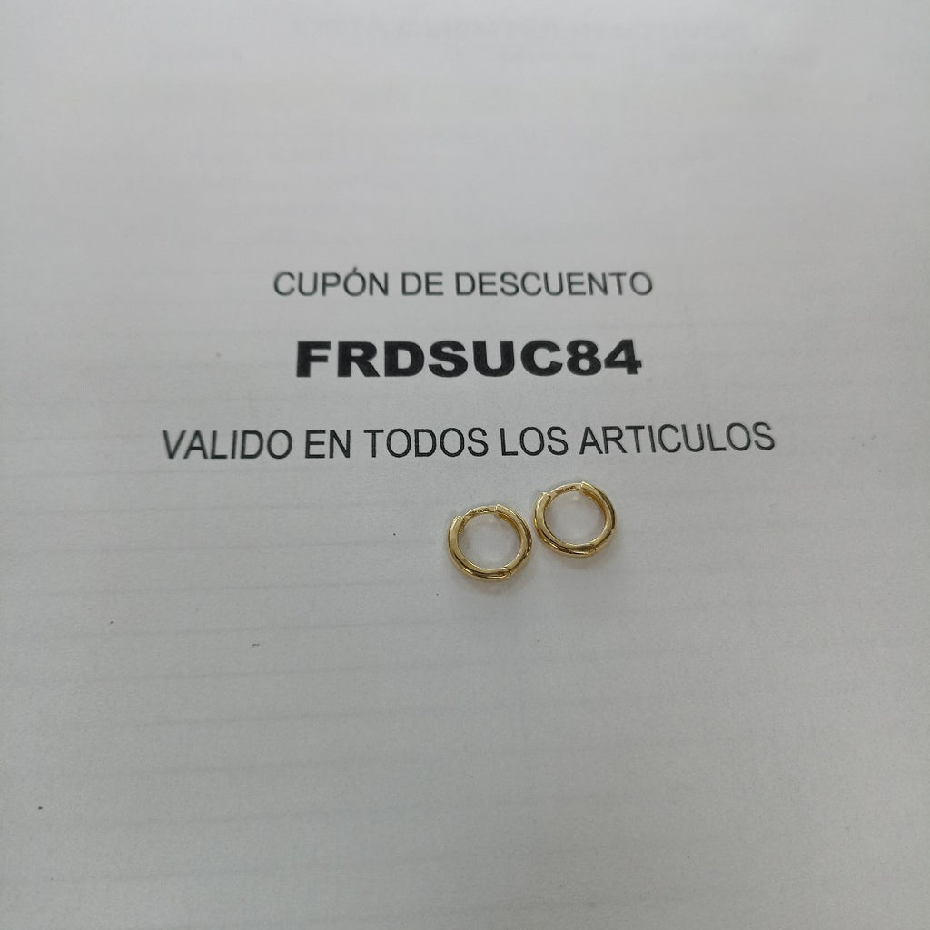 ARETES HUGGIES LISAS 14K 1.4 GR (NUEVO)