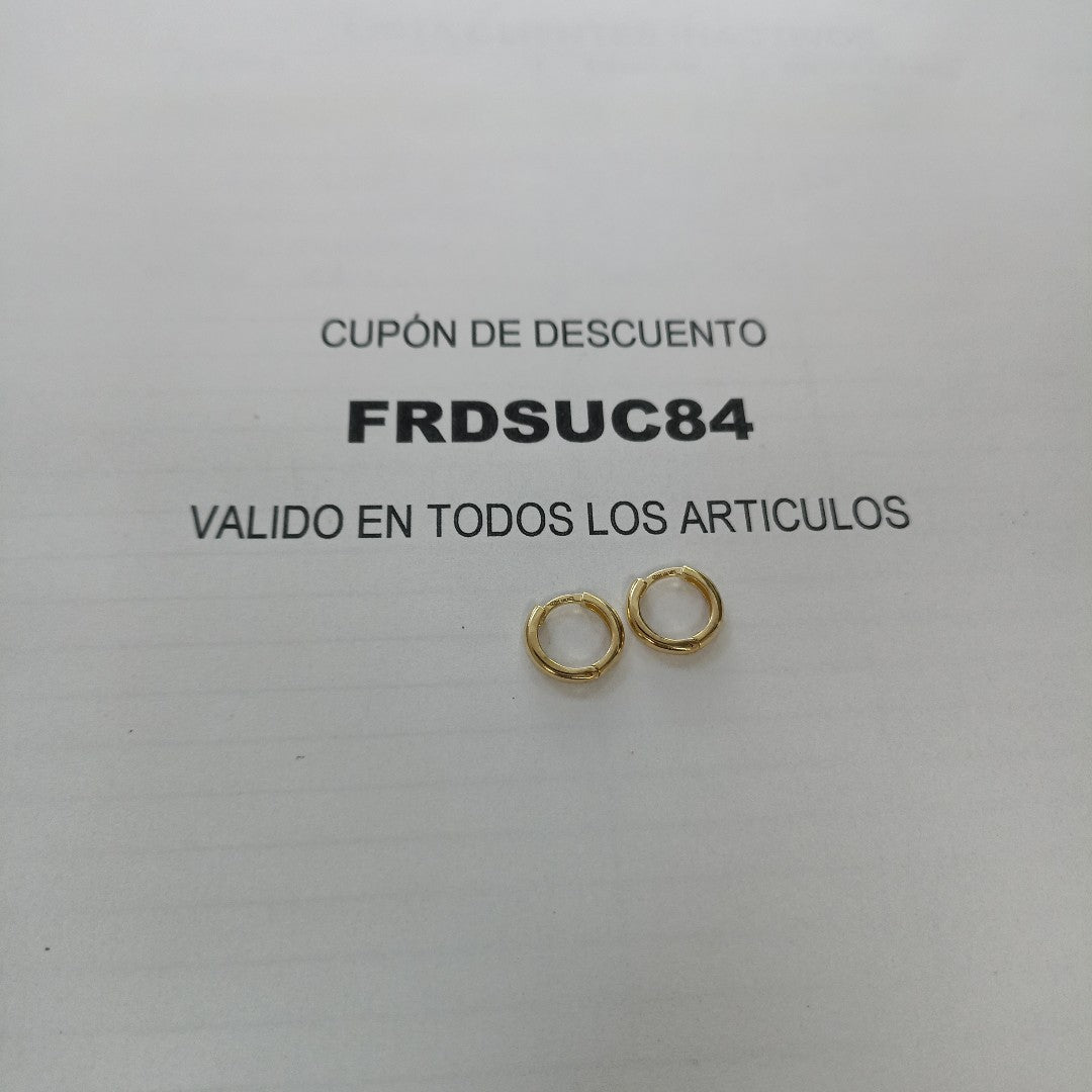 ARETES HUGGIES LISAS 14K 1.4 GR (NUEVO)