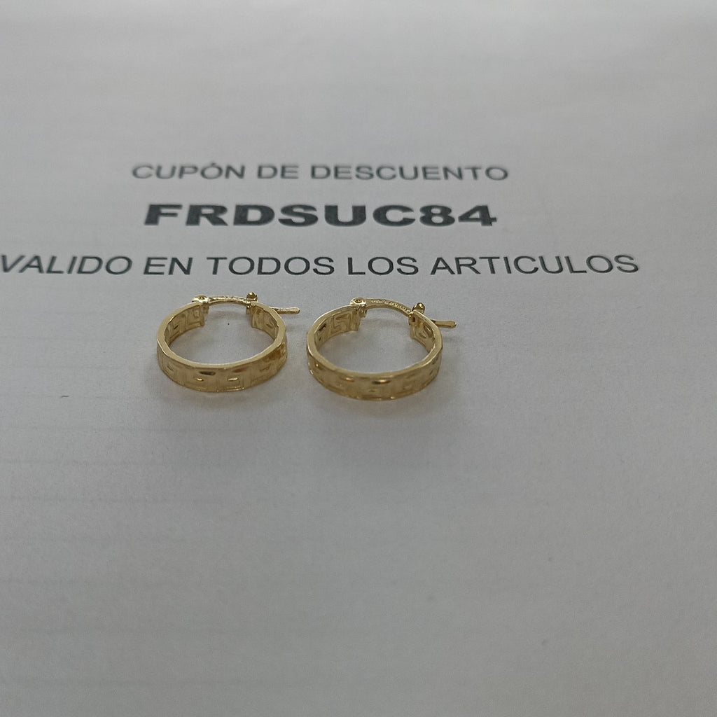 ARETES ARRACADAS FIG GRECAS 14K 1.8 GR (NUEVO)