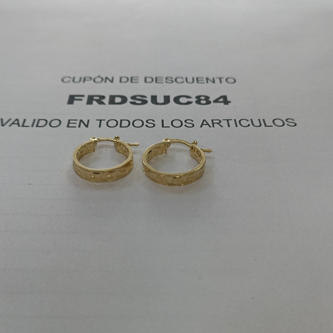 ARETES ARRACADAS FIG GRECAS 14K 1.8 GR (NUEVO)