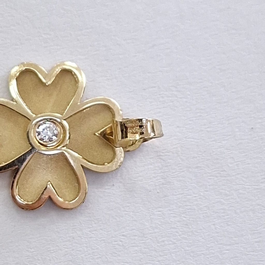 DIJE FIG TREBOL C CIRCONIA 14K 0.8 GR (NUEVO)