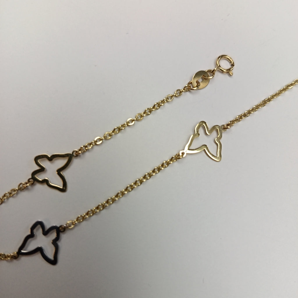 PULSERA ESPECIAL C MARIPOSAS 14K 18 CM 1.7 GR (NUEVO)