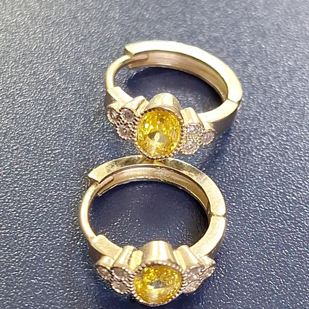 ARETES ARRACADAS CON CIRCONIAS Y PDRAS COL 14K 3.3 GR (NUEVO)