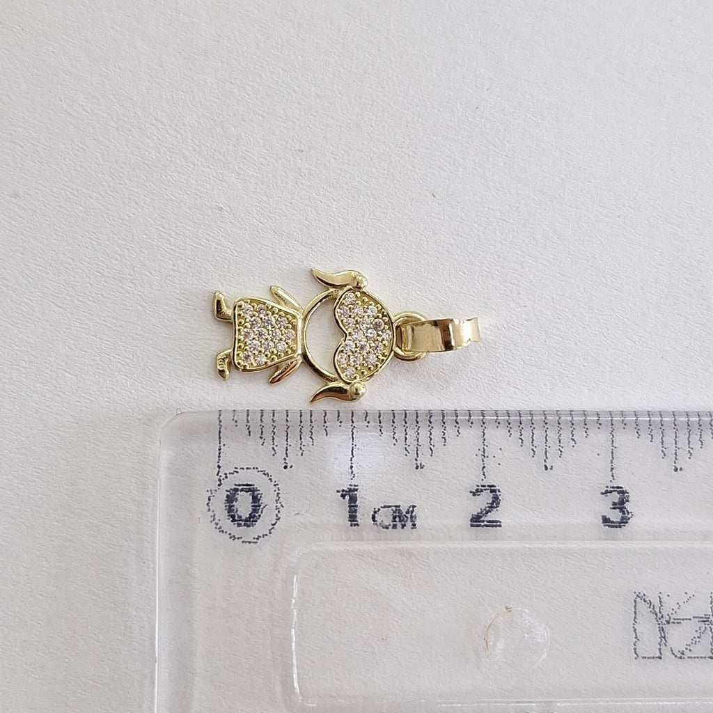DIJE TEJIDO NIÑA CON CIRCONIAS 14K 0.8 GR (NUEVO)