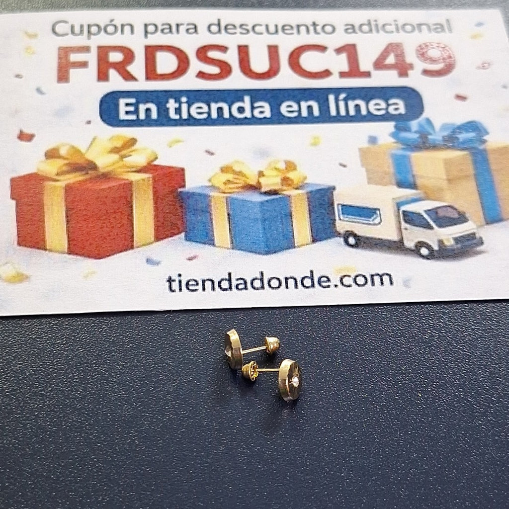 BROQUELES BROQUEL FIG BOTON C CIRCONIA 14K 0.2916 GR (NUEVO)