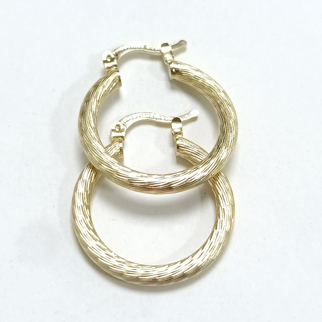 ARETES TEJIDO ARRACADAS ASTRIADAS 14K 2.7 GR (NUEVO)