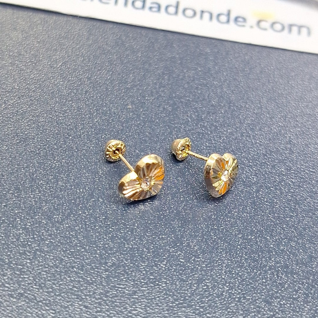 BROQUELES BROQUEL FIG CORAZON C CIRCONIA 14K 0.2603 GR (NUEVO)