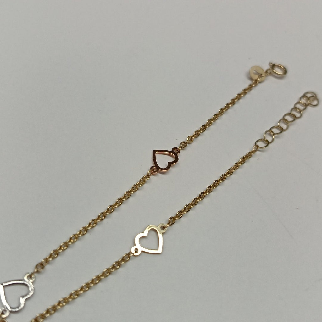 PULSERA ESPECIAL CON CORAZONES 10K 18 CM 1.2 GR (NUEVO)