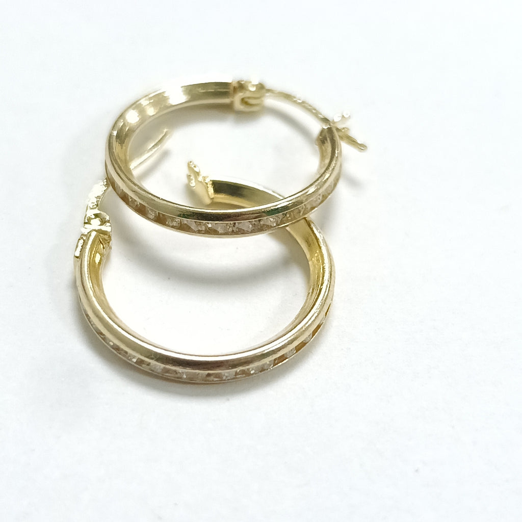 ARETES ARRACADAS CON CIRCONIAS 10K 1.8 GR (NUEVO)