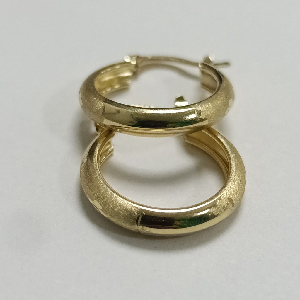 ARETES TEJIDO ARRACADA SATINADA 14K 2.5 GR (NUEVO)