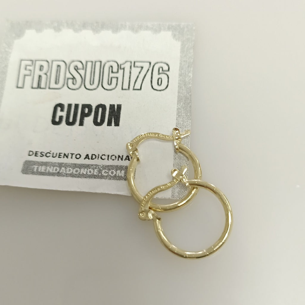 ARETES ARRACADAS ESTRIADAS 14K 1.4 GR (NUEVO)